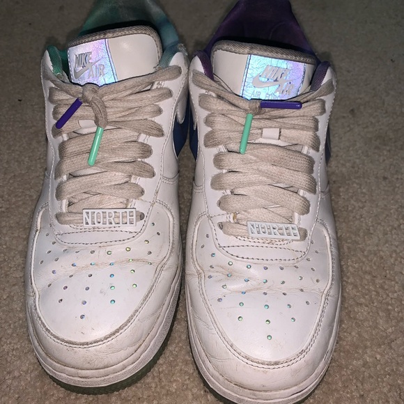 UNISEX REFLECTIVE GREEN AND PURPLE AIRFORCES!!๐๐๐ - Picture 7 of 8